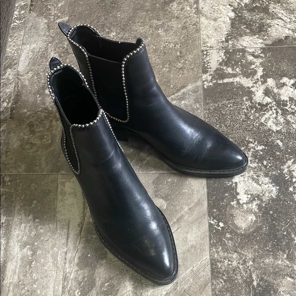 Coach Black Ankle Boots with Silver Studs